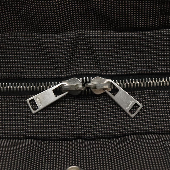 HERMES Her Line MM Hand Bag Canvas Gray Auth 135814