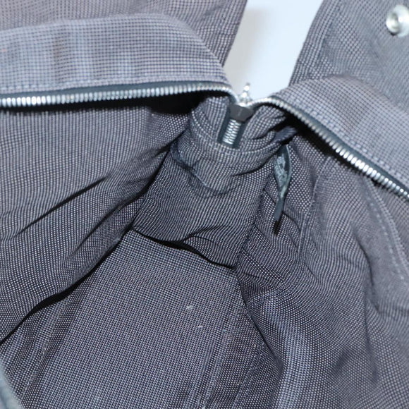 HERMES Her Line MM Hand Bag Canvas Gray Auth 135814