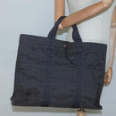 HERMES Her Line MM Hand Bag Canvas Gray Auth 135814-19