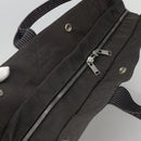 HERMES Her Line MM Hand Bag Canvas Gray Auth 135814-6