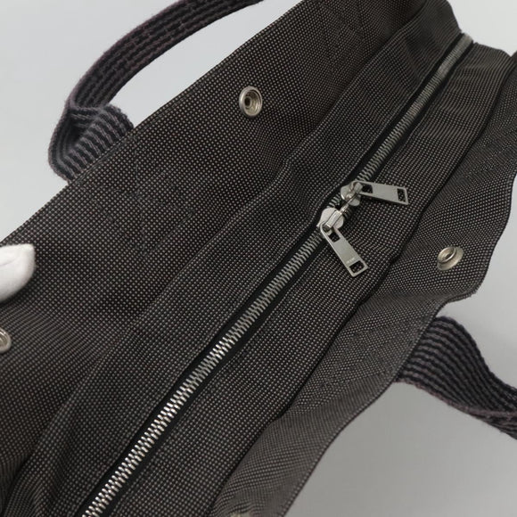 HERMES Her Line MM Hand Bag Canvas Gray Auth 135814