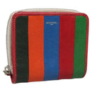 BALENCIAGA Bifold Wallet Leather Red Silver Auth 135817-1