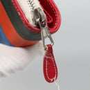 BALENCIAGA Bifold Wallet Leather Red Silver Auth 135817-12