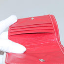 BALENCIAGA Bifold Wallet Leather Red Silver Auth 135817-16