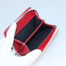 BALENCIAGA Bifold Wallet Leather Red Silver Auth 135817-18