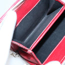 BALENCIAGA Bifold Wallet Leather Red Silver Auth 135817-19