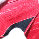 BALENCIAGA Bifold Wallet Leather Red Silver Auth 135817-21