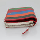 BALENCIAGA Bifold Wallet Leather Red Silver Auth 135817-4