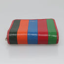 BALENCIAGA Bifold Wallet Leather Red Silver Auth 135817-7