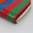 BALENCIAGA Bifold Wallet Leather Red Silver Auth 135817-8