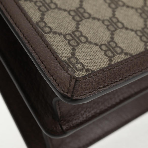 GUCCI Balenciaga Collaboration Web Sherry Line Bag PVC Beige 680119 Auth135820SM