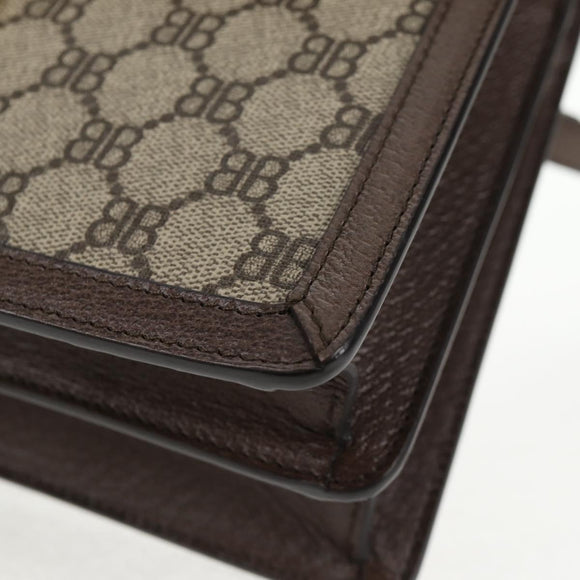 GUCCI Balenciaga Collaboration Web Sherry Line Bag PVC Beige 680119 Auth135820SM