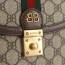 GUCCI Balenciaga Collaboration Web Sherry Line Bag PVC Beige 680119 Auth135820SM-21