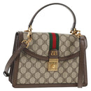 GUCCI Balenciaga Collaboration Web Sherry Line Bag PVC Beige 680119 Auth135820SM-1