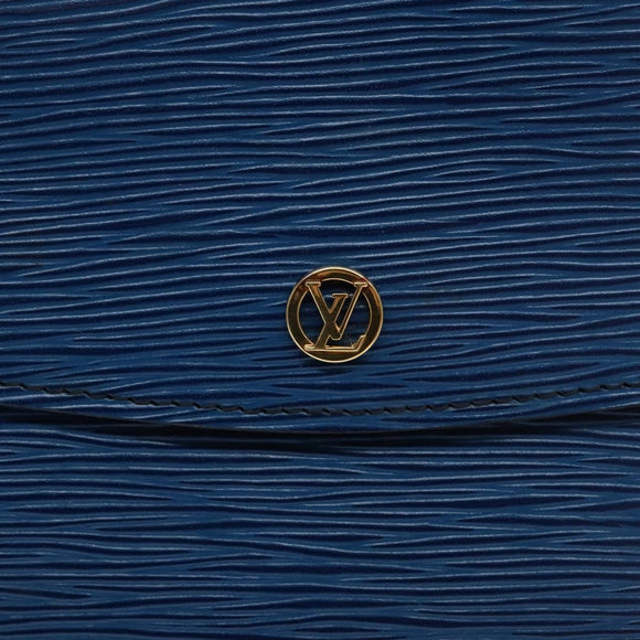 LOUIS VUITTON Epi Montaigne 27 Clutch Bag Blue M52655 LV Auth 135873
