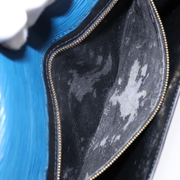 LOUIS VUITTON Epi Montaigne 27 Clutch Bag Blue M52655 LV Auth 135873