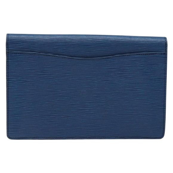 LOUIS VUITTON Epi Montaigne 27 Clutch Bag Blue M52655 LV Auth 135873
