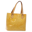 LOUIS VUITTON Monogram Vernis Houston Hand Bag Beige M91004 LV Auth 135882-1