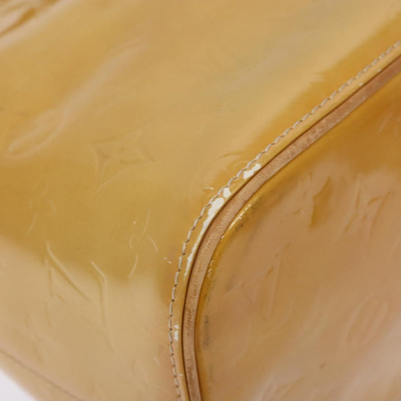 LOUIS VUITTON Monogram Vernis Houston Hand Bag Beige M91004 LV Auth 135882