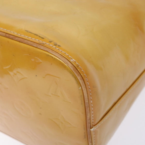 LOUIS VUITTON Monogram Vernis Houston Hand Bag Beige M91004 LV Auth 135882