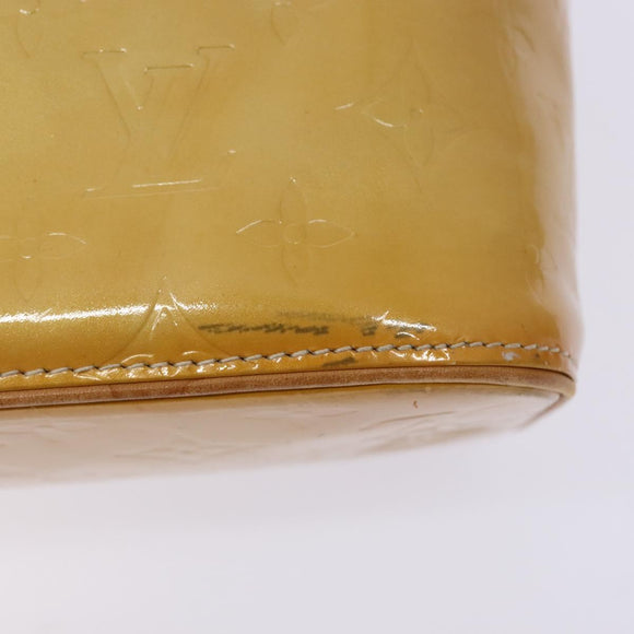 LOUIS VUITTON Monogram Vernis Houston Hand Bag Beige M91004 LV Auth 135882