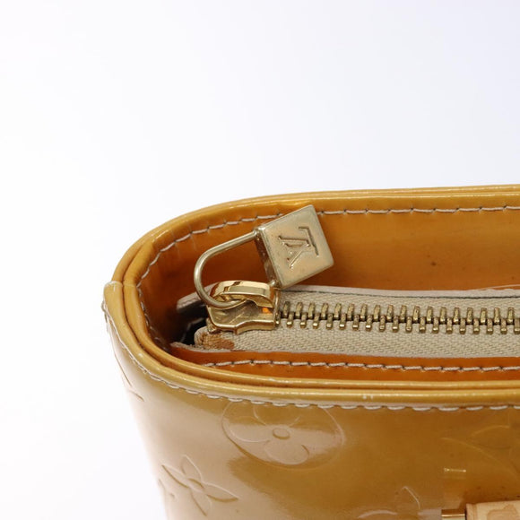 LOUIS VUITTON Monogram Vernis Houston Hand Bag Beige M91004 LV Auth 135882