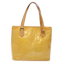LOUIS VUITTON Monogram Vernis Houston Hand Bag Beige M91004 LV Auth 135882-2