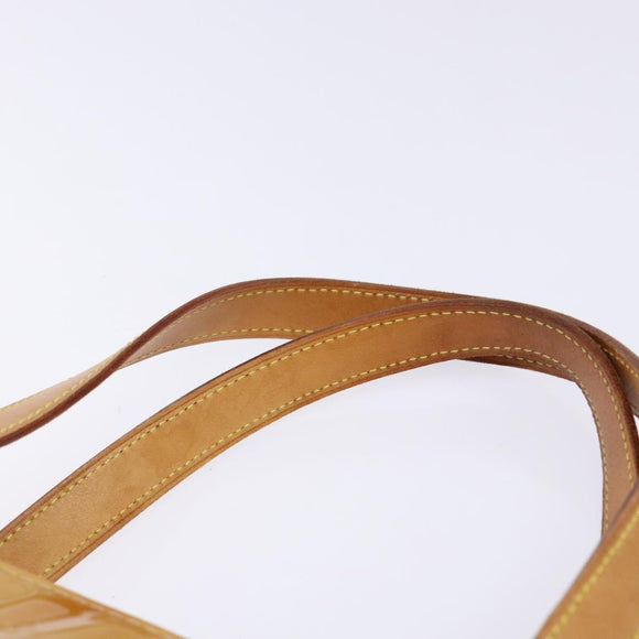 LOUIS VUITTON Monogram Vernis Houston Hand Bag Beige M91004 LV Auth 135882