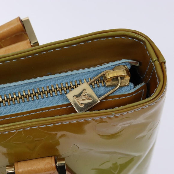 LOUIS VUITTON Monogram Vernis Houston Hand Bag Baby Blue M91005 LV Auth 135883