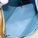 LOUIS VUITTON Monogram Vernis Houston Hand Bag Baby Blue M91005 LV Auth 135883-9