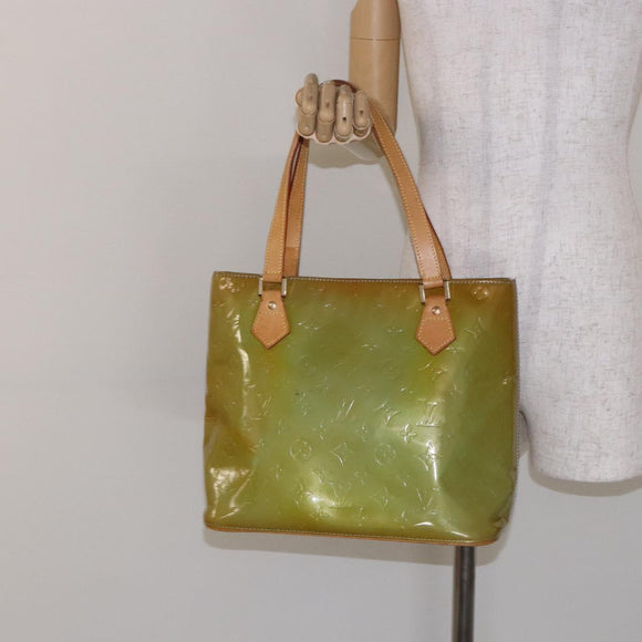 LOUIS VUITTON Monogram Vernis Houston Hand Bag Baby Blue M91005 LV Auth 135883