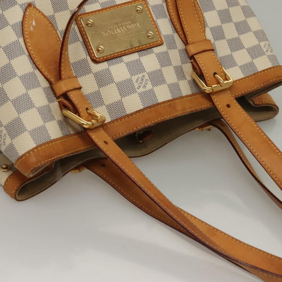 LOUIS VUITTON Damier Azur Hampstead MM Tote Bag N51206 LV Auth 135893
