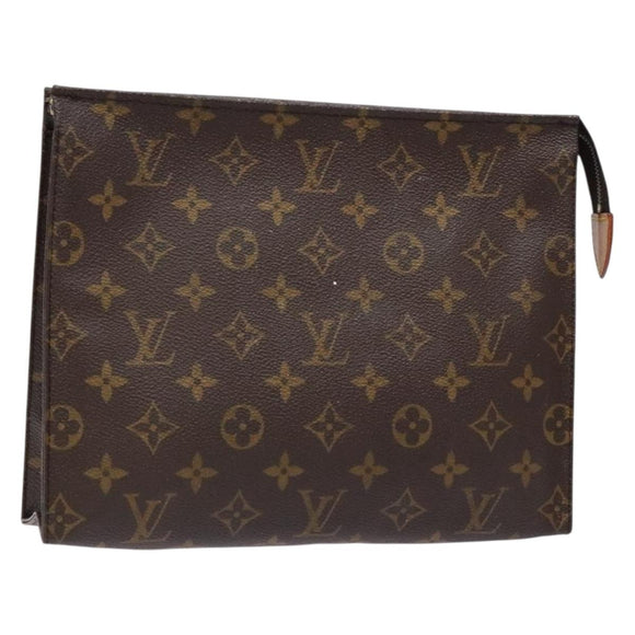 LOUIS VUITTON Monogram Poche Toilette 26 Pouch M47542 LV Auth 135896