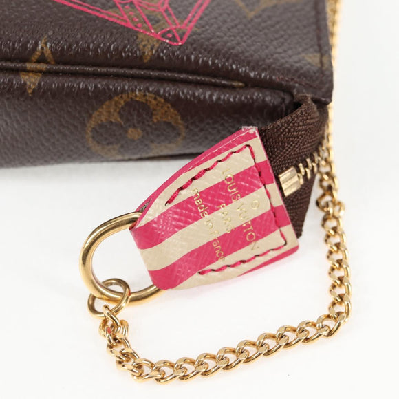LOUIS VUITTON Christmas Only Mini Pochette Accessoires Pouch M58501 Auth 135900V