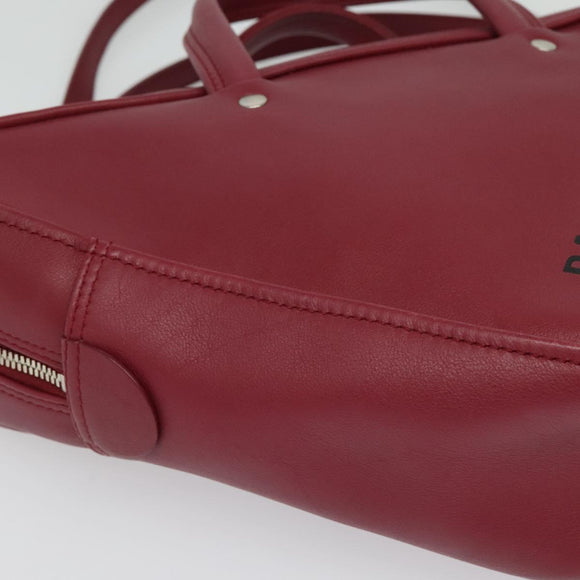 BALENCIAGA Triangle Duffel Hand Bag Leather 2way Red 476975 Auth 135922