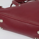 BALENCIAGA Triangle Duffel Hand Bag Leather 2way Red 476975 Auth 135922-14