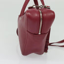 BALENCIAGA Triangle Duffel Hand Bag Leather 2way Red 476975 Auth 135922-4