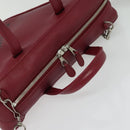 BALENCIAGA Triangle Duffel Hand Bag Leather 2way Red 476975 Auth 135922-6