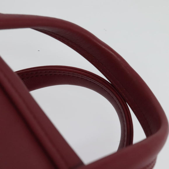 BALENCIAGA Triangle Duffel Hand Bag Leather 2way Red 476975 Auth 135922