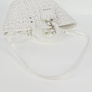 BALENCIAGA Bistro XS Hand Bag Enamel 2way White Silver 671342 Auth 135923M-9