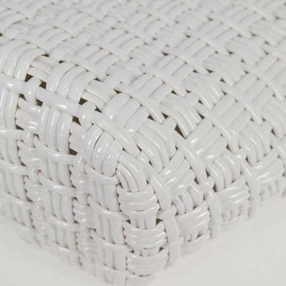 BALENCIAGA Bistro XS Hand Bag Enamel 2way White Silver 671342 Auth 135923M