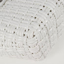 BALENCIAGA Bistro XS Hand Bag Enamel 2way White Silver 671342 Auth 135923M-18