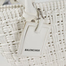 BALENCIAGA Bistro XS Hand Bag Enamel 2way White Silver 671342 Auth 135923M-20