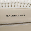 BALENCIAGA Bistro XS Hand Bag Enamel 2way White Silver 671342 Auth 135923M-21