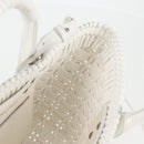 BALENCIAGA Bistro XS Hand Bag Enamel 2way White Silver 671342 Auth 135923M-22