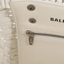 BALENCIAGA Bistro XS Hand Bag Enamel 2way White Silver 671342 Auth 135923M-24