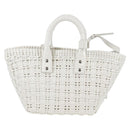 BALENCIAGA Bistro XS Hand Bag Enamel 2way White Silver 671342 Auth 135923M-2