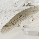 BALENCIAGA Bistro XS Hand Bag Enamel 2way White Silver 671342 Auth 135923M-6