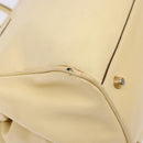 PRADA Gamaguchi Hand Bag Leather Beige Gold Auth 135924-11