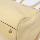 PRADA Gamaguchi Hand Bag Leather Beige Gold Auth 135924-12